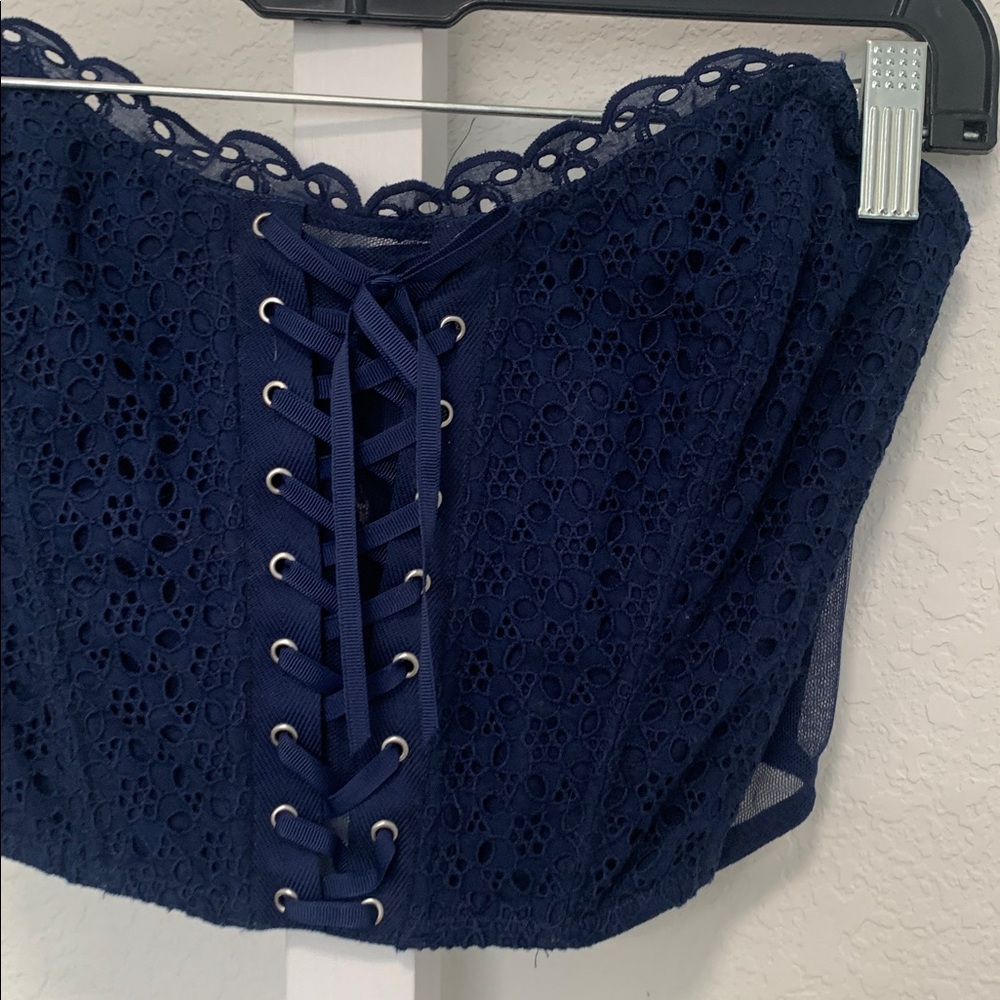 Victoria's Secret Navy Lace Corset Bustier - Picture 3 of 4